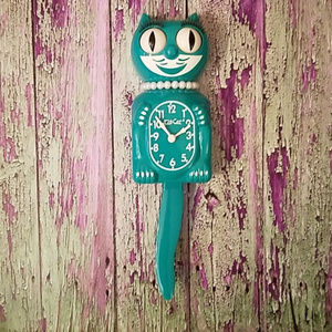 LAST One! Emerald Green Lady KIT-CAT CLOCK KAT KLOCK